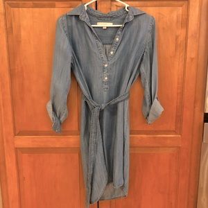 Soft chambray shirt dress